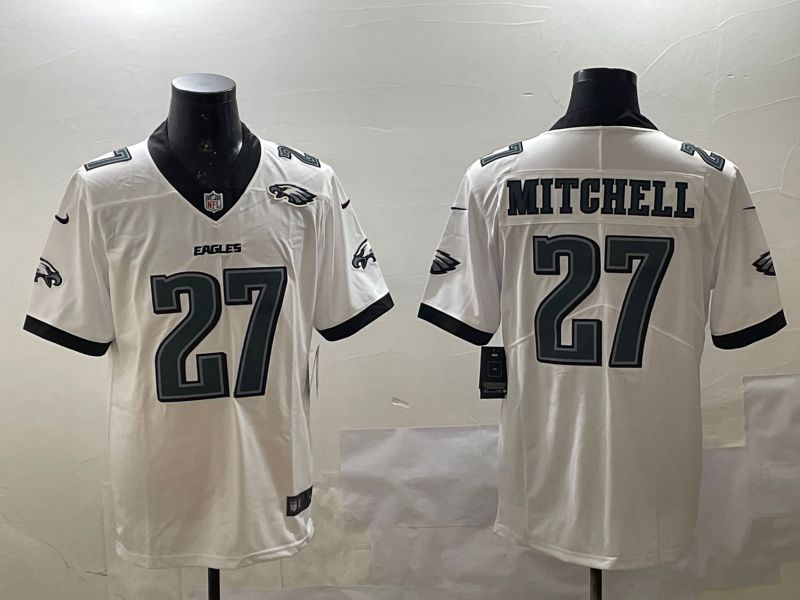 Men Philadelphia Eagles #27 Mitchell White Second generations 2025 Nike Vapor Limited NFL Jersey style 4